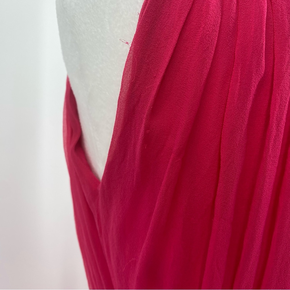 Alice + Olivia Hot Barbie Pink Mini Silk Dress - Picture 5 of 11